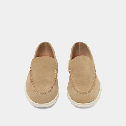 Closed toe loafers in beige suede | ORLANE