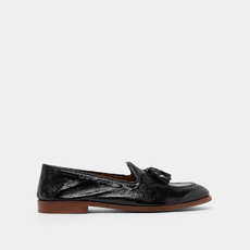 Mocassins &agrave; bouts ronds et pompons black