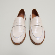 Mocassins &agrave; bouts ronds ecru