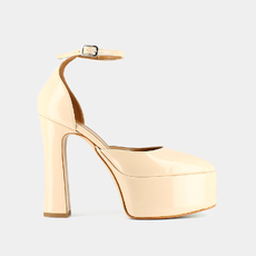 Babies &agrave; talons et plateformes beige