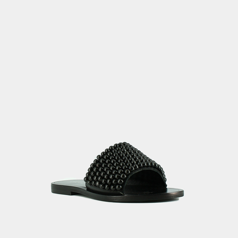 Mules &agrave; perles black