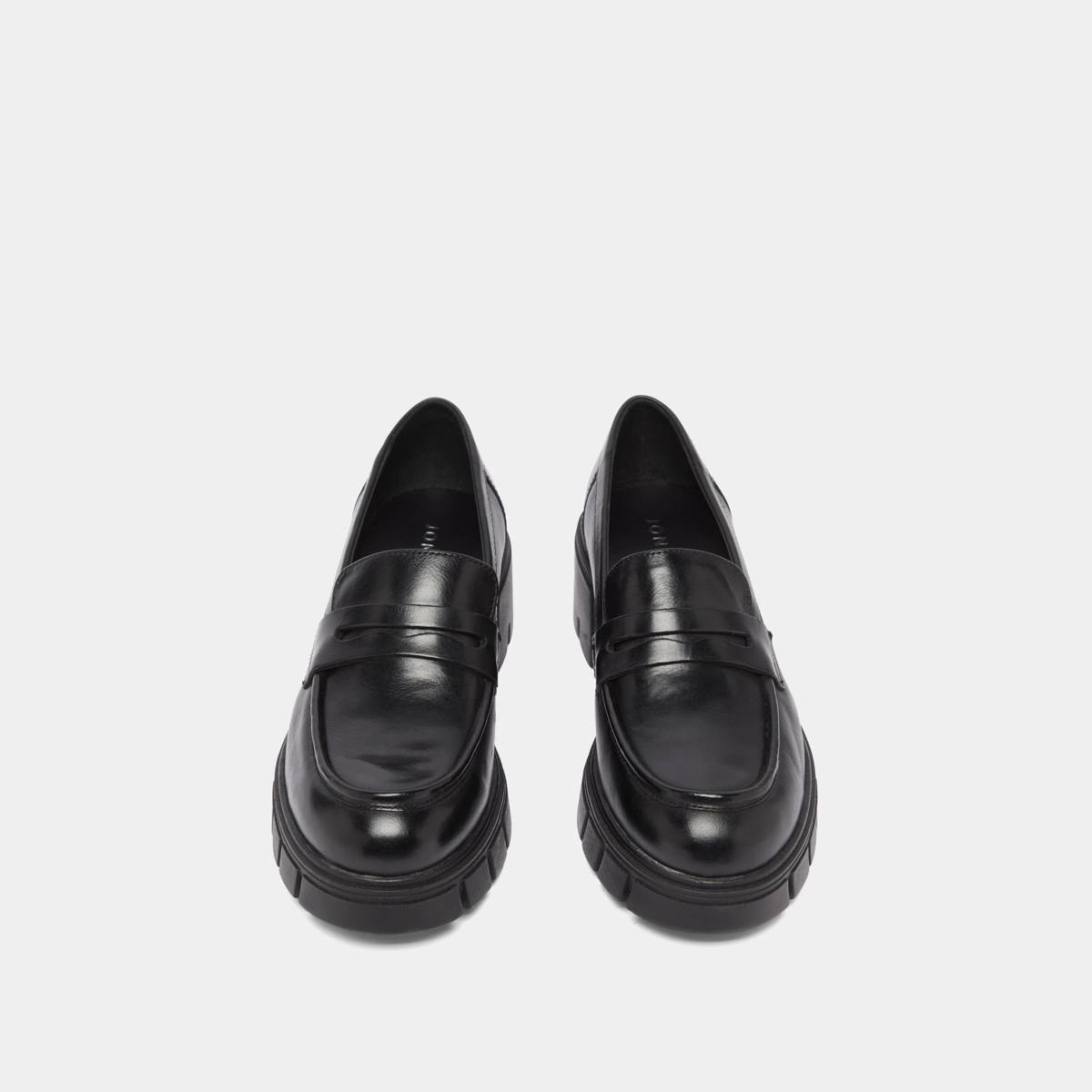 Heeled loafers in black leather | ARON