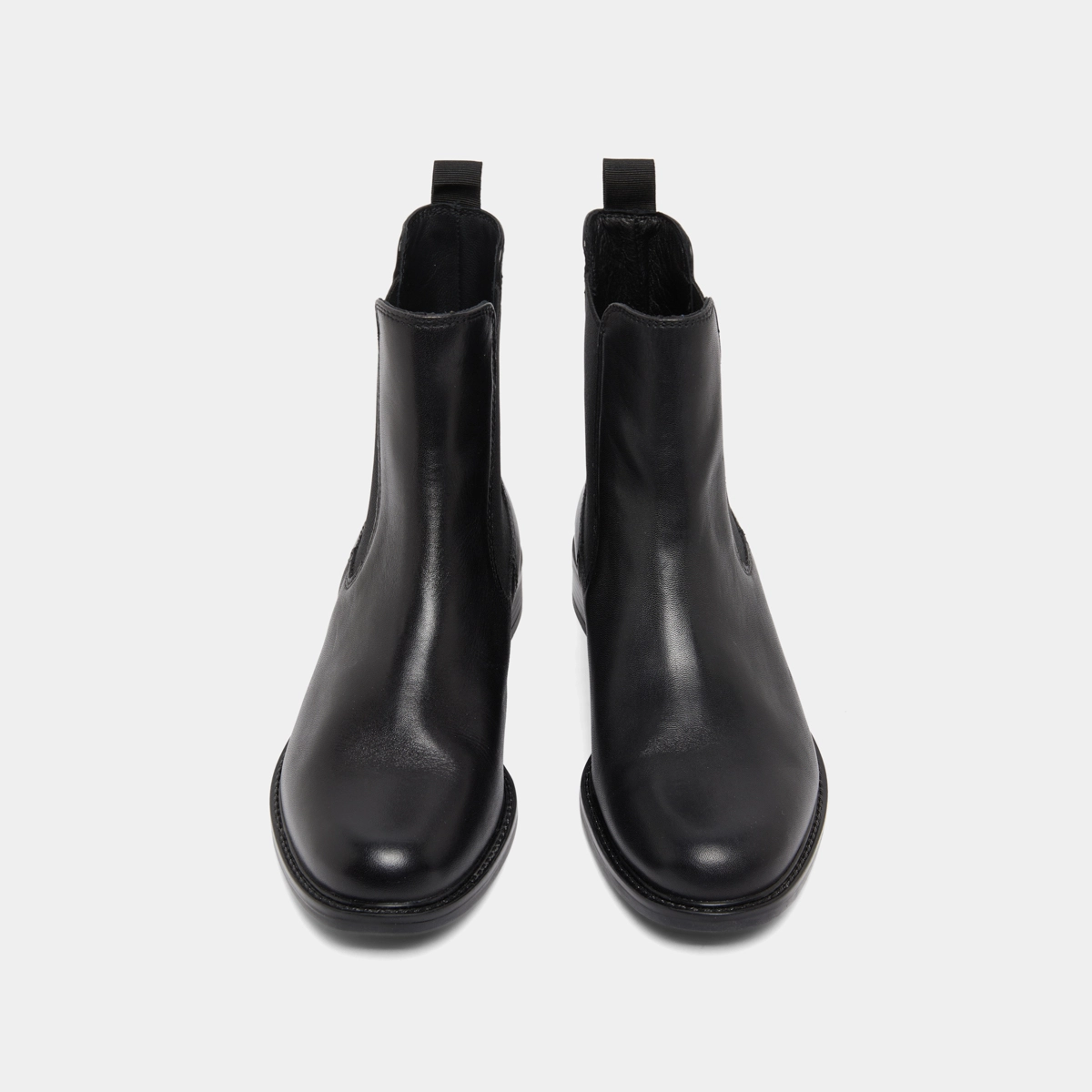 Bottines à bouts ronds in black leather | AUDRY