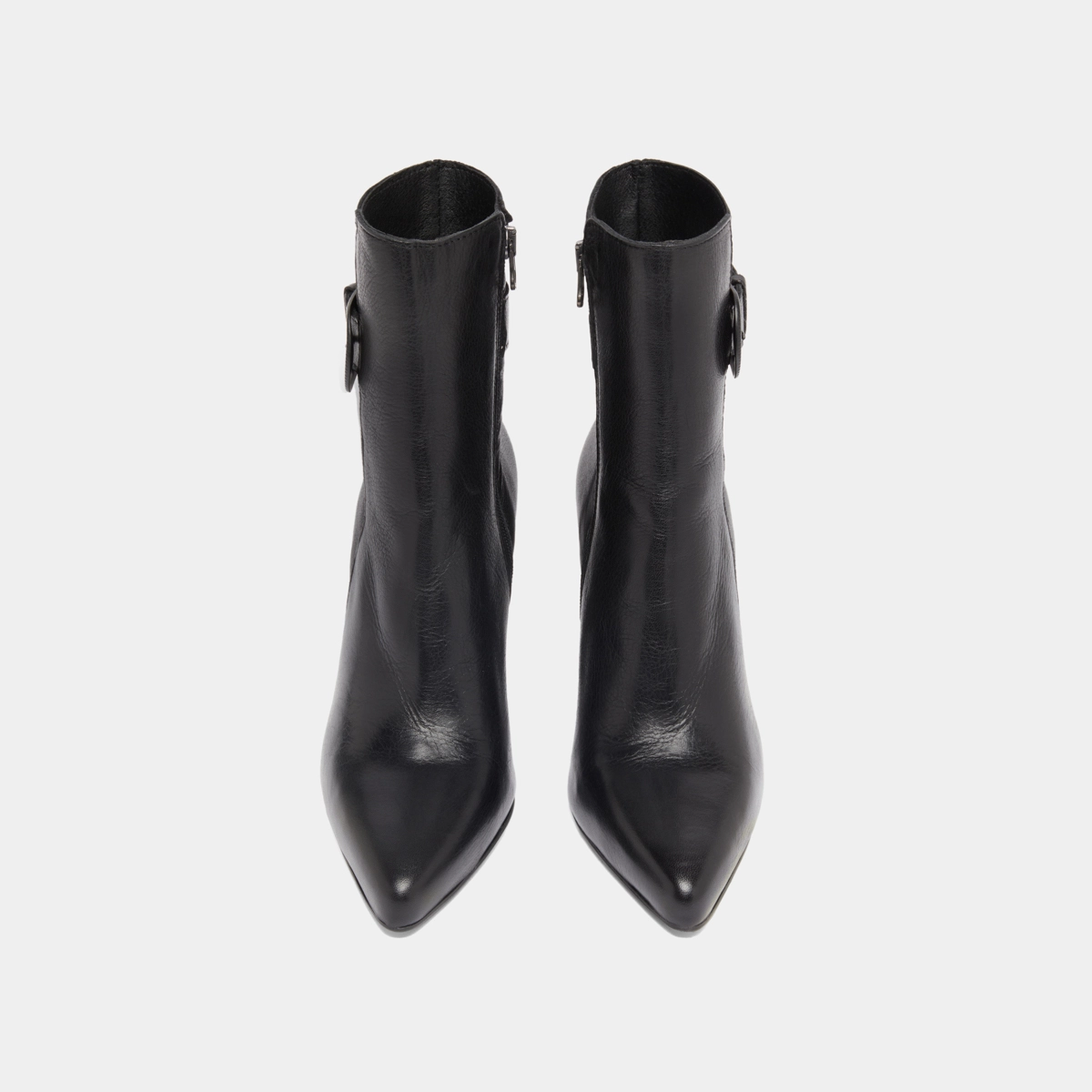 Bottines à bouts pointus et boucles in black leather | BETH