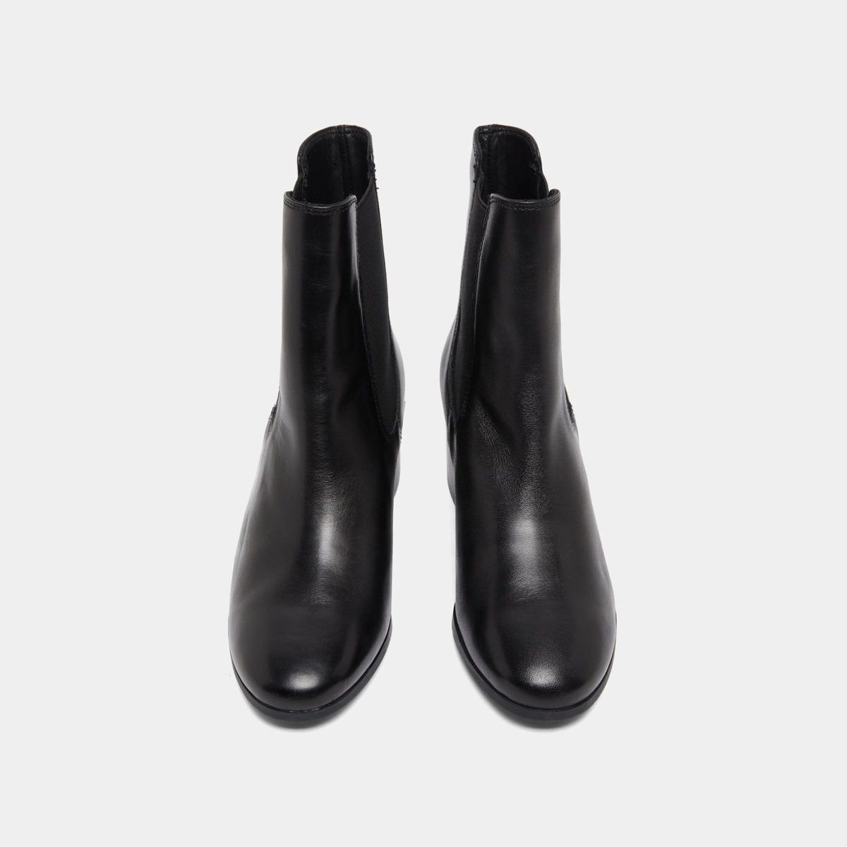 Bottines &agrave; talons et &eacute;lastiques in black leather | ALDERIC