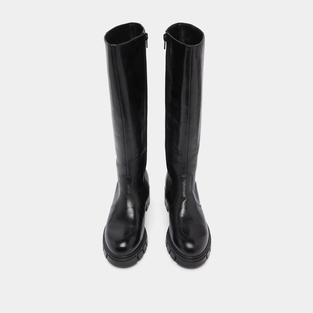Bottes à semelles crantées in black leather | ANTONIN