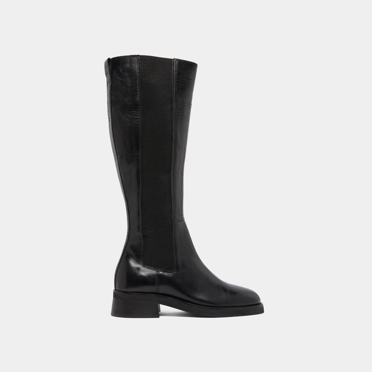 Bottes hautes in black leather | PEGGIE
