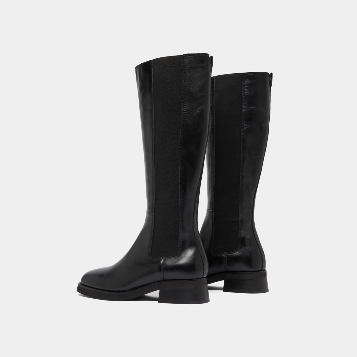 Bottes hautes in black leather | PEGGIE