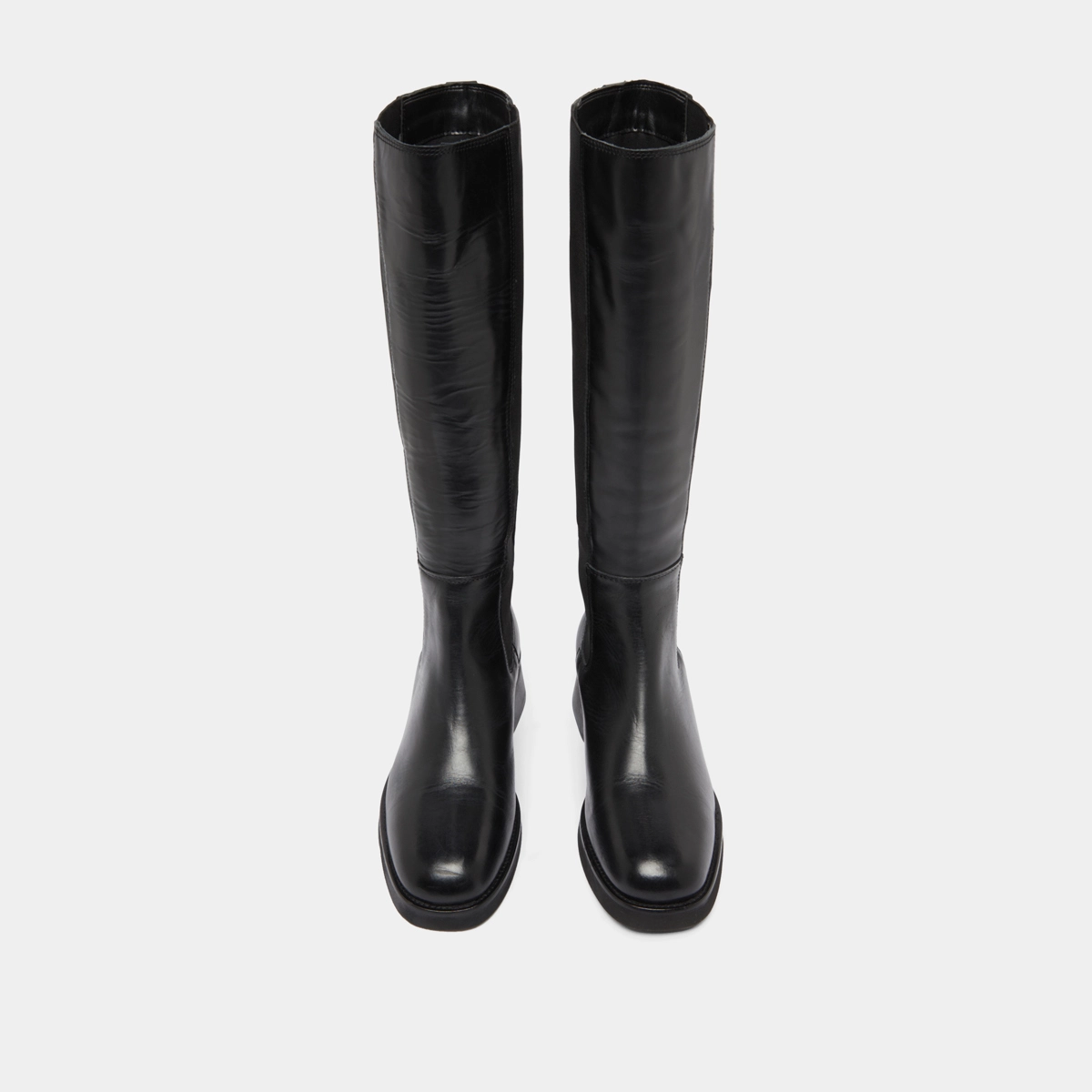 Bottes hautes in black leather | PEGGIE