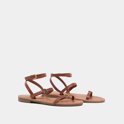 Plagettes &agrave; brides in cognac leather | windsor