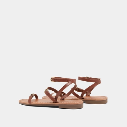 Plagettes &agrave; brides in cognac leather | windsor