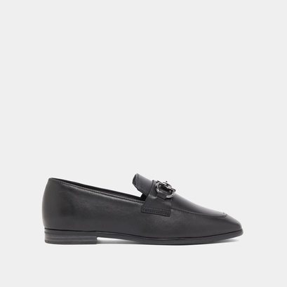 Mocassins &agrave; mors et bouts carr&eacute;s in black leather | amelle