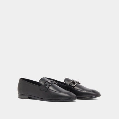 Mocassins &agrave; mors et bouts carr&eacute;s in black leather | amelle