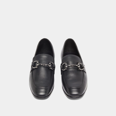 Mocassins &agrave; mors et bouts carr&eacute;s in black leather | amelle