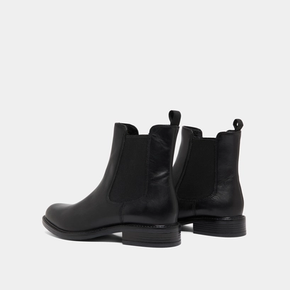 Bottines &agrave; bouts ronds in black leather | audry