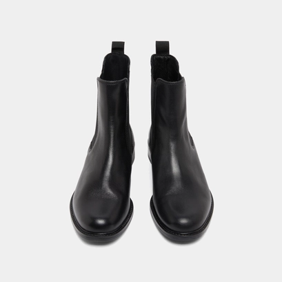 Bottines &agrave; bouts ronds in black leather | audry