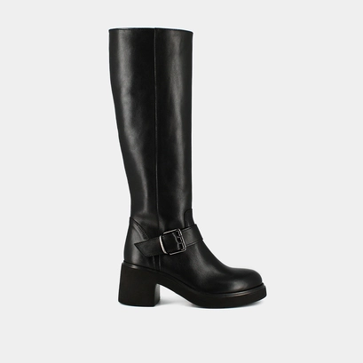 Bottes &agrave; semelles &eacute;paisses et boucles la... in black leather | rodez