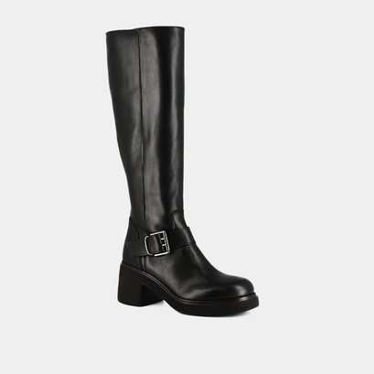 Bottes &agrave; semelles &eacute;paisses et boucles la... in black leather | rodez