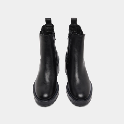 Lowboots with elastic bands in black grained leather | cecile