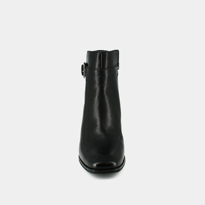 Bottines &agrave; talons et boucles in black leather | adriette