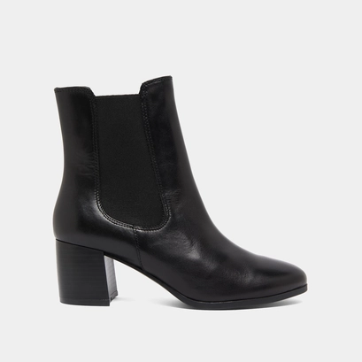 Bottines &agrave; talons et &eacute;lastiques in black leather | alderic
