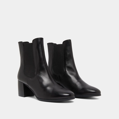 Bottines &agrave; talons et &eacute;lastiques in black leather | alderic