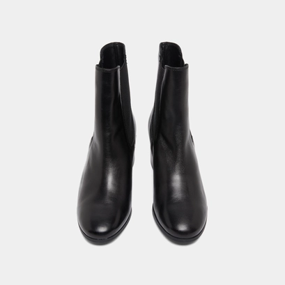 Bottines &agrave; talons et &eacute;lastiques in black leather | alderic