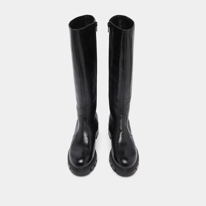 Bottes &agrave; semelles crant&eacute;es in black leather | antonin