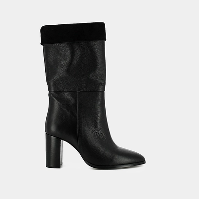 Bottines pointues in burgundy leather and velvet | vannes