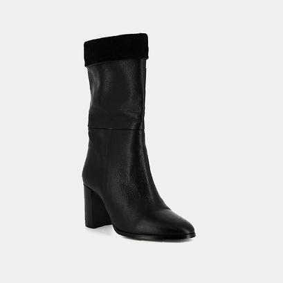Bottines pointues in burgundy leather and velvet | vannes