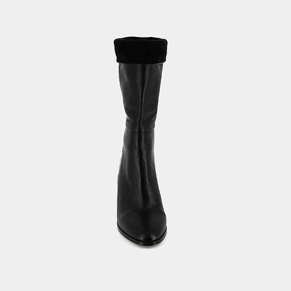 Bottines pointues in burgundy leather and velvet | vannes