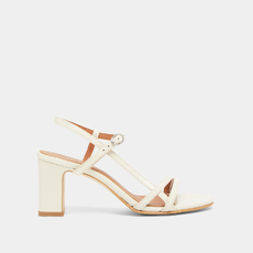 Sandales &agrave; talons et brides ecru