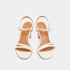 Sandales &agrave; talons et brides ecru