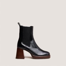 Bottines &agrave; bouts carr&eacute;s et &eacute;lastiques black