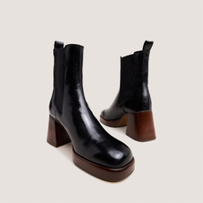 Bottines &agrave; bouts carr&eacute;s et &eacute;lastiques black