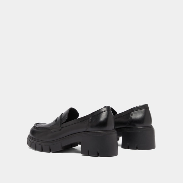 Heeled loafers in black leather | ARON
