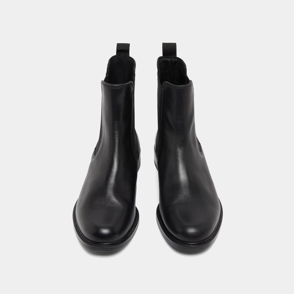 Bottines à bouts ronds in black leather | AUDRY