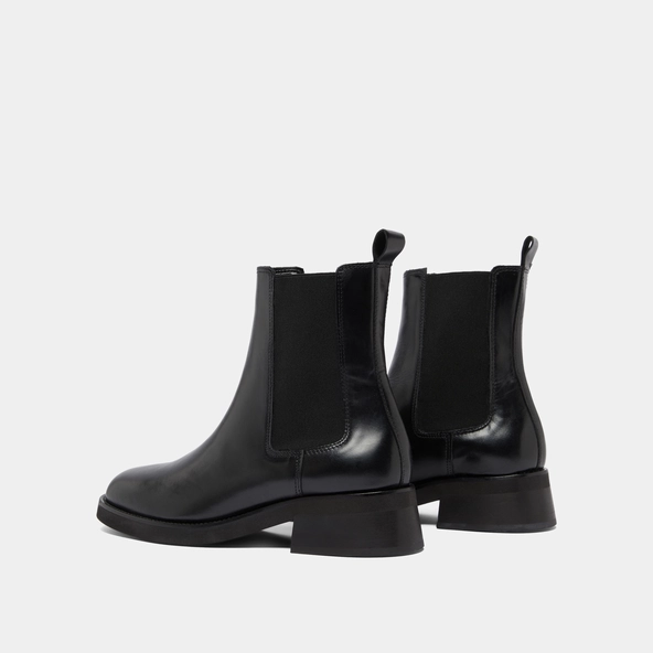 Boots à bouts arrondis et élastiques in black leather | PARISSE
