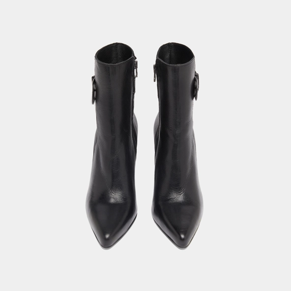 Bottines à bouts pointus et boucles in black leather | BETH