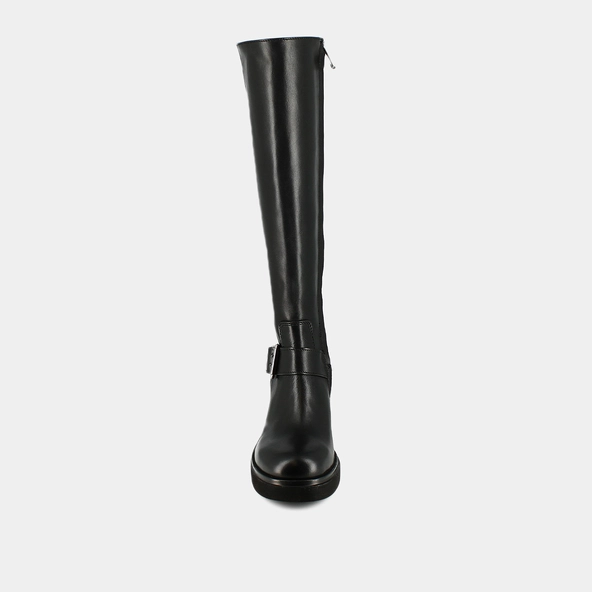 Bottes &agrave; semelles &eacute;paisses et boucles la... in black leather | RODEZ