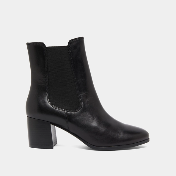 Bottines &agrave; talons et &eacute;lastiques in black leather | ALDERIC
