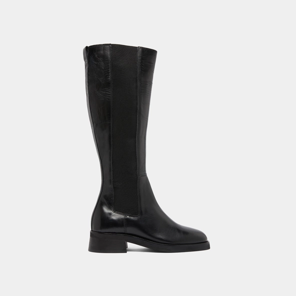 Bottes hautes in black leather | PEGGIE