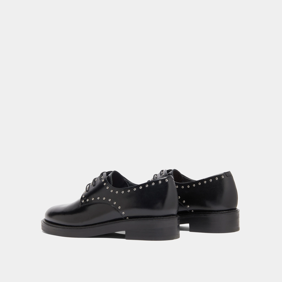 Derbies à détails argentés in black leather | DAHO