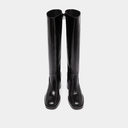 Platform boots in black leather | vendome