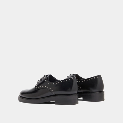 Derbies &agrave; d&eacute;tails argent&eacute;s in black leather | daho