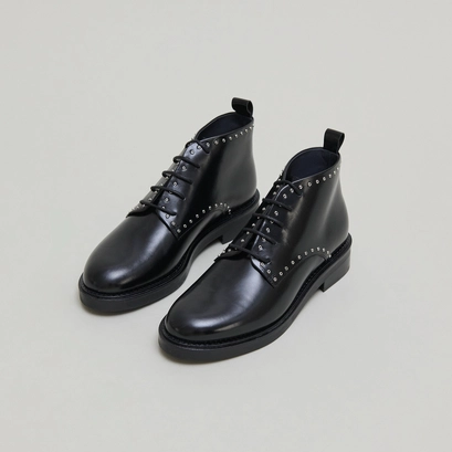 Derbies hautes in black leather | dutronc