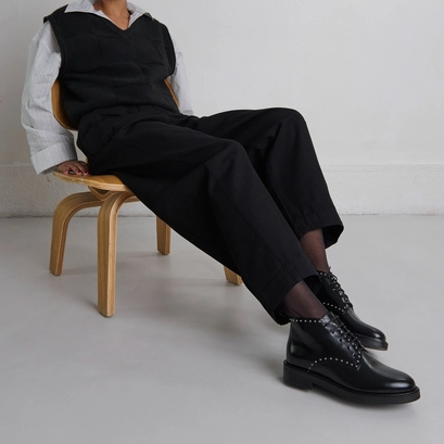 Derbies hautes in black leather | dutronc