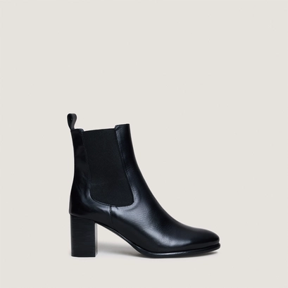 Bottines &agrave; talons et &eacute;lastiques in black leather | devin