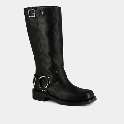 Bottes &agrave; bouts ronds in black leather | philippe