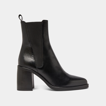 Boots &agrave; talons hauts et &eacute;lastiques in black leather | disco